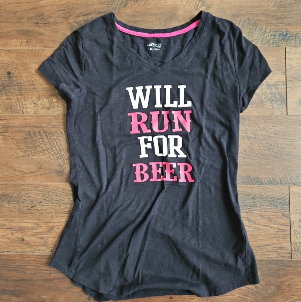 Will run for beer ladies shirt M